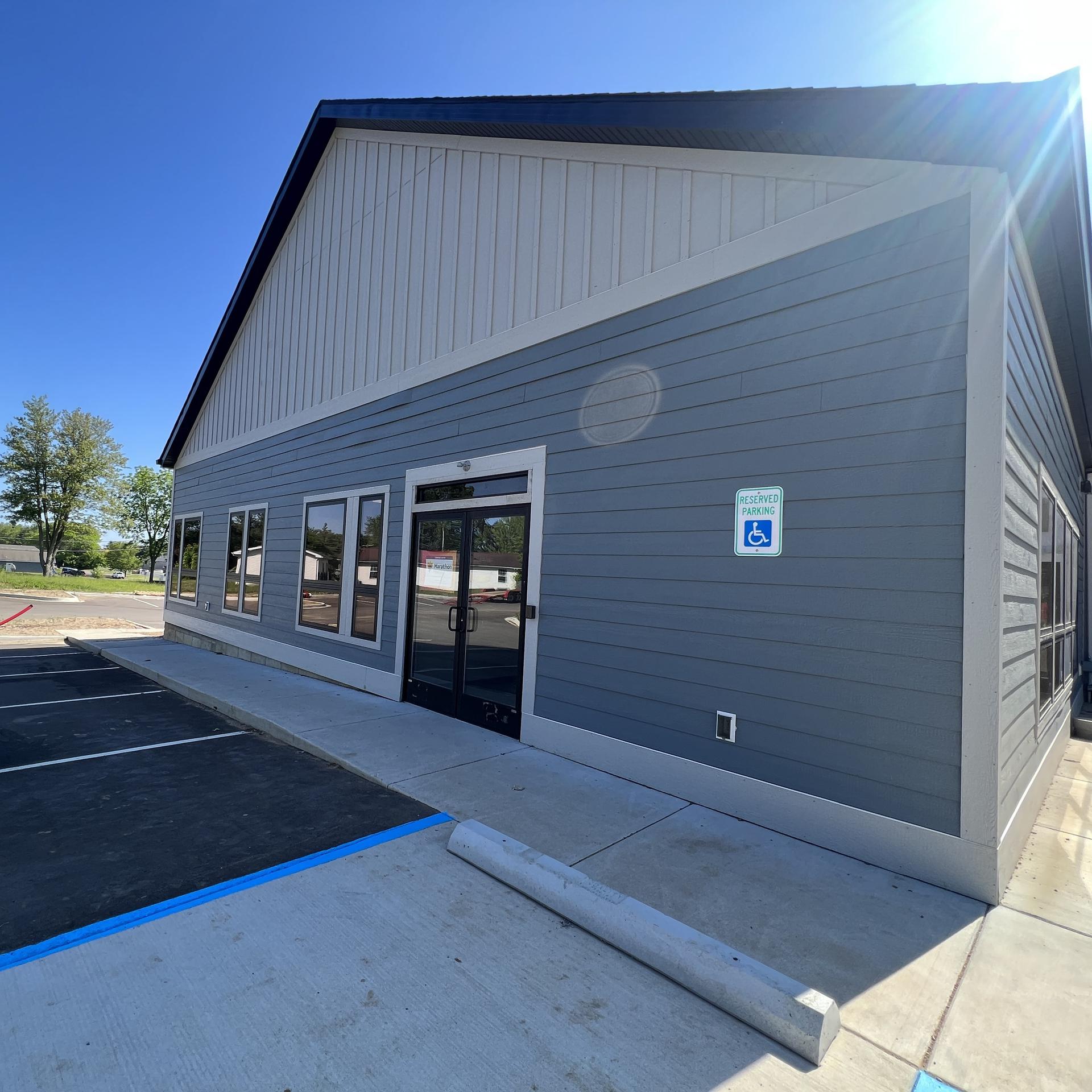 The exterior of the employee health center.